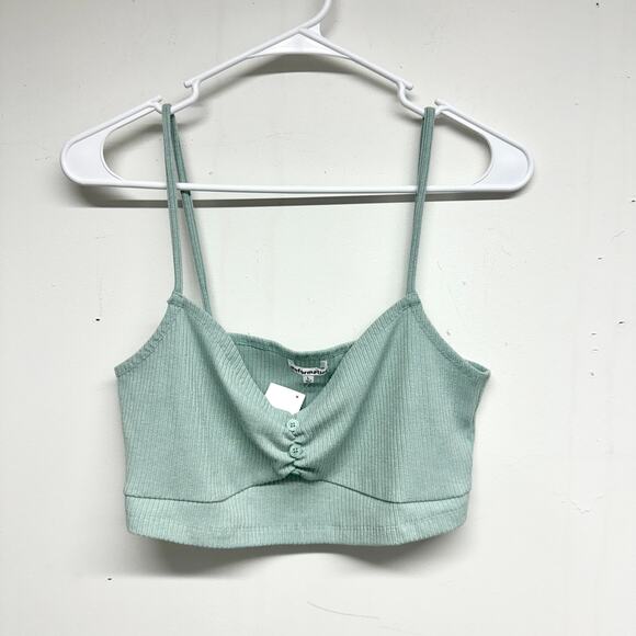 Reformation Women's Green/ Blue Cami Spaghetti Crop Top Size Large - Picture 1 of 3